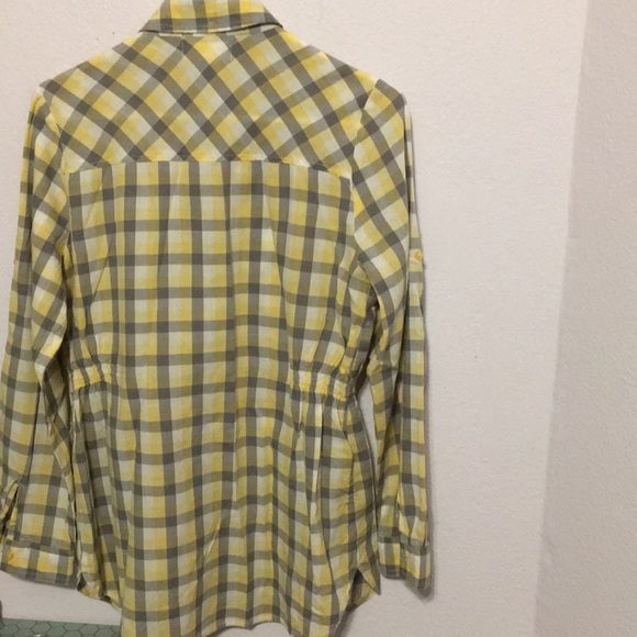 OP babydoll like blouse roll up tab sleeves Ocean Pacific - Picture 5 of 5